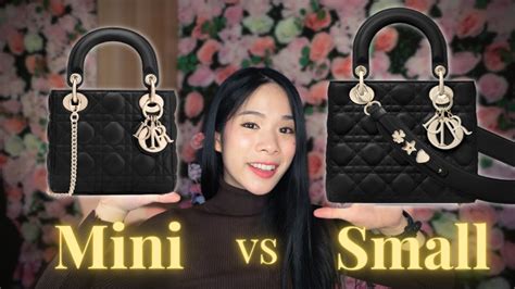 lady dior mini look|Lady Dior mini vs small.